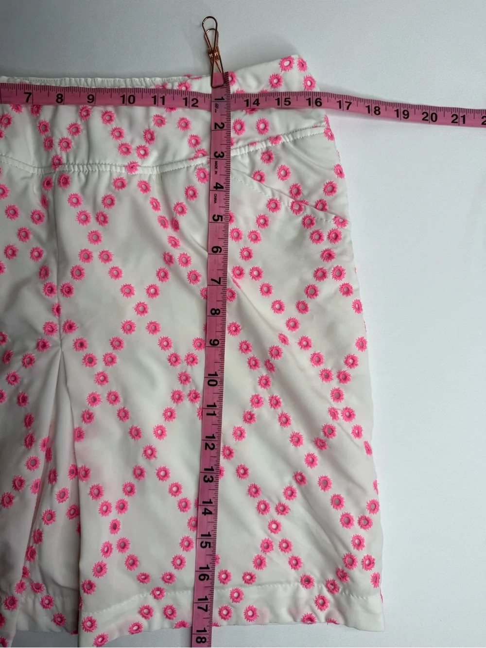Lilly Pulitzer Monica Luxletic Oversized Diamond Eyelet Skort Skirt Size 10